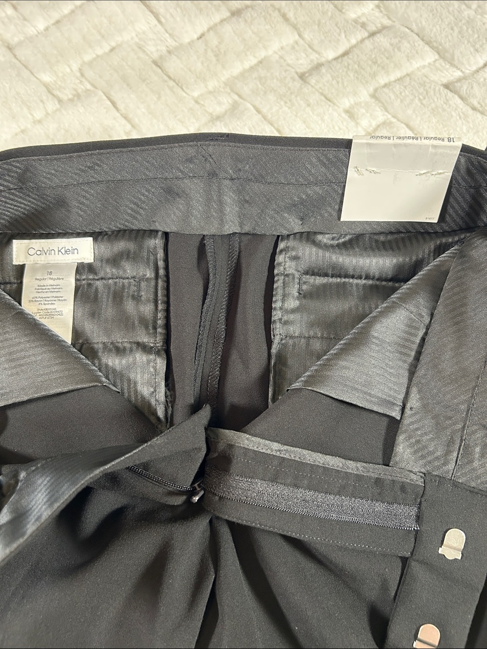 Calvin Klein Black Women’s Stretch Dress Pants - Flat Front size 18 - Picture 7 of 8